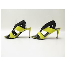 Balenciaga-BALENCIAGA CRISS CROSS 372934 SANDALS 40 IN YELLOW LEATHER SHOES-Other