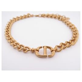 Christian Dior-NINE CHRISTIAN DIOR CHOKER 30 MONTAIGNE 40-45 GOLD METAL NECKLACE-Golden