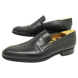 JM Weston-JM WESTON ETON 489 SHOES LOAFERS 8.5C 42.5 BLACK SHOE TREES-Black