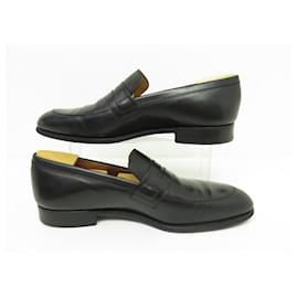JM Weston-JM WESTON ETON 489 SHOES LOAFERS 8.5C 42.5 BLACK SHOE TREES-Black