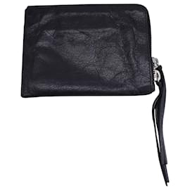 Balenciaga-Balenciaga Side Zip Coin Purse in Black Leather-Black