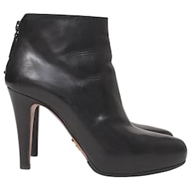 Prada-Prada Ankle Boots in Black Leather-Black