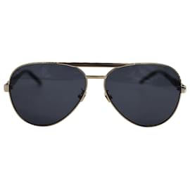 Gucci-Gucci Aviator Sunglasses in Gold Metal-Golden,Metallic