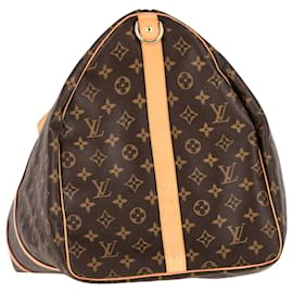 Louis Vuitton-Louis Vuitton Keepall Bandoulière 55 Bag in Brown Canvas-Brown,Red