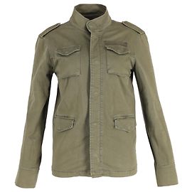 Giacca militare con collo alto Anine Bing in cotone verde Verde Verde oliva