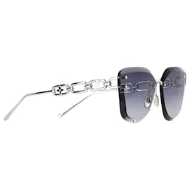 Louis Vuitton-LV Jewel Cat Eye Sunglasses in Silver Metal-Silvery