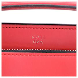 Fendi-Sac à main Fendi Dotcom en cuir rouge-Rouge