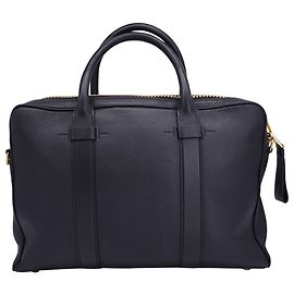 Tom Ford Full-Grain Briefcase in Black Leather  Black