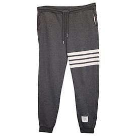 Thom Browne Calças de moletom de jersey cinza com 4 barras 4 em algodão cinza Cinza