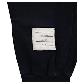 Thom Browne-Thom Browne Grey Engineered 4 Bar Jersey Sweatpants 4 in Navy Blue Cotton-Blue,Navy blue