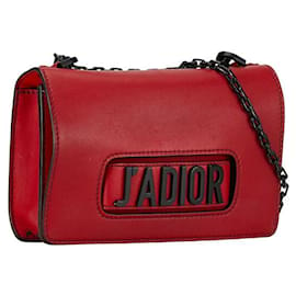 Dior-Dior Leather J'adior Chain Shoulder Bag Leather Shoulder Bag in Good condition-Red