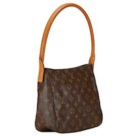 Louis Vuitton-Sac à épaule Louis Vuitton Monogram Looping MM M51146 en cuir PVC marron en très bon état-Marron