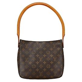 Louis Vuitton-Sac à épaule Louis Vuitton Looping MM en toile M51146 en bon état-Marron