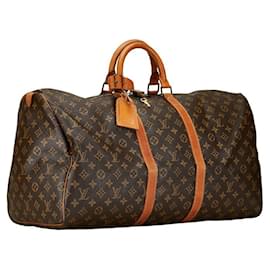 Louis Vuitton-Louis Vuitton Keepall 55 Canvas Travel Bag M41424 in Good condition-Brown