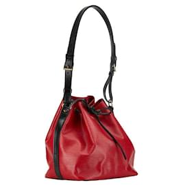 Louis Vuitton-Sac à bandoulière en cuir Louis Vuitton Petit Noé M44172 en bon état-Rouge