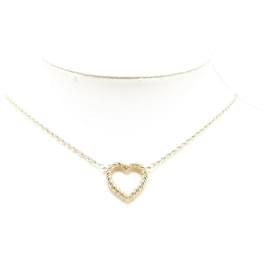 Tiffany & Co-Tiffany & Co 18k Gold & Silver Heart Pendant Necklace Metal Necklace in Excellent condition-Silvery