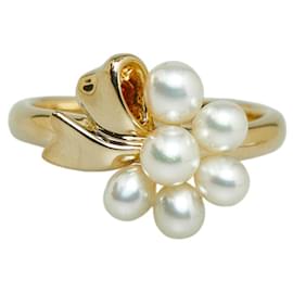 Mikimoto-MIKIMOTO K18YG Yellow Gold Akoya Pearl Ring in Excellent Condition-Golden