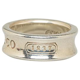 Tiffany & Co-Tiffany & Co Classic 1837 Band Metal Ring in Good condition-Silvery