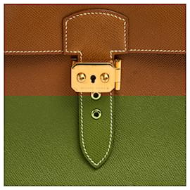Hermès-1996 Hermes sac a depeches 41 Gold leather brief case hand bag Pristine-Caramel,Gold hardware