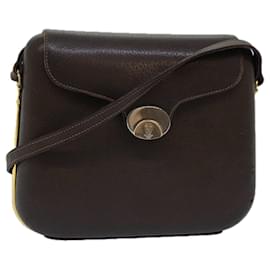 Gucci-GUCCI Shoulder Bag Leather Brown 001 085 3041 Auth ep4537-Brown