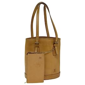 Louis Vuitton-LOUIS VUITTON Nomad Leder Bucket PM Schultertasche Beige M85001 LV Auth 77126-Beige