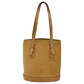 Louis Vuitton-LOUIS VUITTON Nomad Leder Bucket PM Schultertasche Beige M85001 LV Auth 77126-Beige