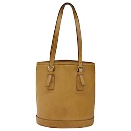Louis Vuitton-LOUIS VUITTON Nomad leather Bucket PM Shoulder Bag Beige M85001 LV Auth 77126-Beige