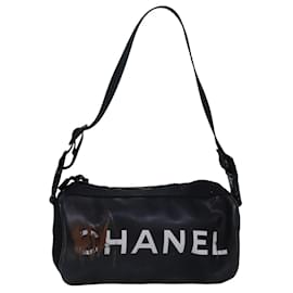 Chanel-CHANEL Shoulder Bag PVC Black CC Auth bs14913-Black