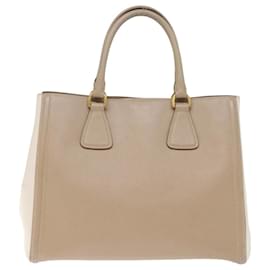 Prada-PRADA Hand Bag Safiano leather Beige Auth bs14973-Beige