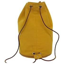 Hermès-HERMES Porochon Mimir PM Shoulder Bag Canvas Yellow Auth ac3018-Yellow