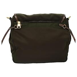 Prada-PRADA Shoulder Bag Nylon Khaki Auth 76195-Khaki