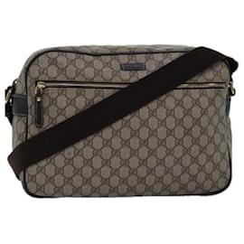 Gucci-GUCCI GG Supreme Shoulder Bag PVC Beige 211107 Auth ep4581-Beige