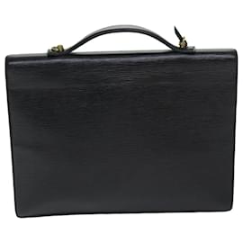 Louis Vuitton-LOUIS VUITTON Epi Porte Documents Bandouliere Briefcase Black M54467 Auth th4967-Black