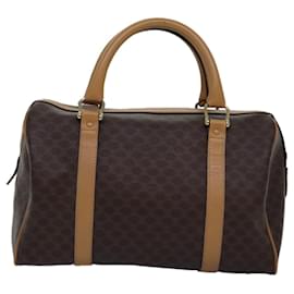 Céline-CELINE Macadam Canvas Hand Bag PVC Leather Brown Auth 74884-Brown