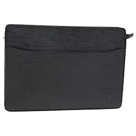 Louis Vuitton-LOUIS VUITTON Epi Pochette Homme Sac Clutch Noir M52522 LV Auth ac2996-Noir