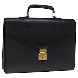 Louis Vuitton-LOUIS VUITTON Epi Serviette Conseiller Briefcase Black M54422 LV Auth 77409-Black