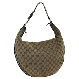 Gucci-GUCCI GG Canvas Shoulder Bag Beige 159406 Auth yk12967-Beige