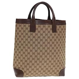 Gucci-GUCCI GG Canvas Hand Bag Beige 002 1121 Auth yk12928-Beige