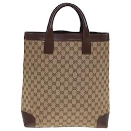 Gucci-GUCCI GG Canvas Hand Bag Beige 002 1121 Auth yk12928-Beige