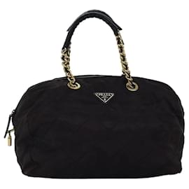 Prada-PRADA Hand Bag Nylon Black Auth bs15075-Black