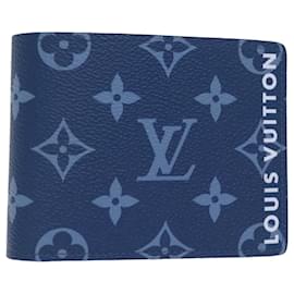 Louis Vuitton-LOUIS VUITTON Monogram Portefeuille Slender Billet Bleu M82798 LV Auth 77435S-Bleu,Monogramme