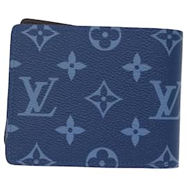 Louis Vuitton-LOUIS VUITTON Monogramm Geldbörse Slender Billfold Blau M82798 LV Auth 77435S-Blau,Monogramm