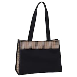 Burberry-BURBERRY Nova Check Tote Bag Nylon Beige Black Auth bs14961-Black,Beige