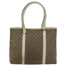 Gucci-GUCCI GG Supreme Tote Bag PVC Beige 114288 Auth 76885-Beige