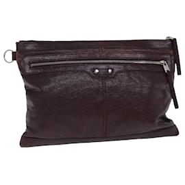 Balenciaga-BALENCIAGA Clutch Bag Leather Red 273023 Auth bs15133-Red