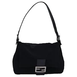 Fendi-Sac à bandoulière FENDI Mamma Baguette en nylon noir Auth ep4266-Noir