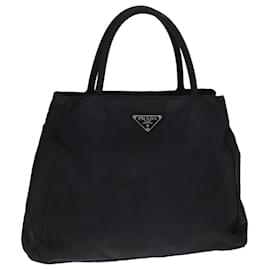 Prada-PRADA Hand Bag Nylon Black Auth 77356-Black