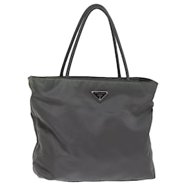 Prada-PRADA Hand Bag Nylon Gray Auth bs14975-Grey