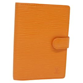 Louis Vuitton-LOUIS VUITTON Epi Agenda PM Day Planner Cover Orange Mandarin R2005H Auth 77057-Other,Orange