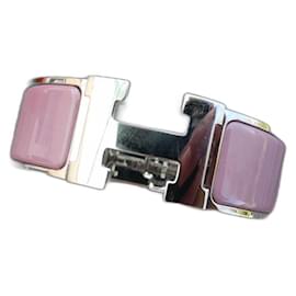 Hermès-Hermès Clic Clac bracelet silver palladium lavender enamel LARGE box-Lavender